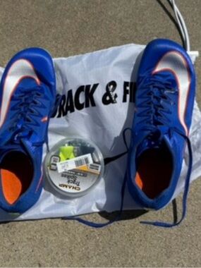 Nike Men's Athletic Shoes in Blue with Orange Accents